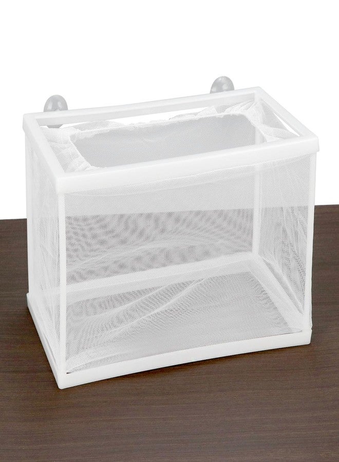 QWORK Fish Tank Breeder Net Mesh with Plastic Frame, 10.3 x 5.9 x 5.9 Inches, Soft Polyester Net, Suction Cups for Installation, 2 Pcs - Image 2